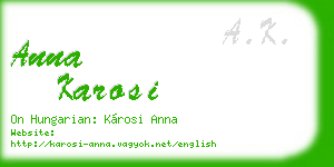 anna karosi business card