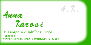 anna karosi business card